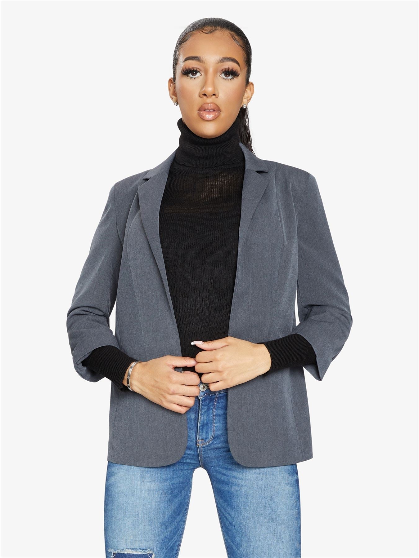 Rose Eleusis Edge to Edge Blazer, stylish women&