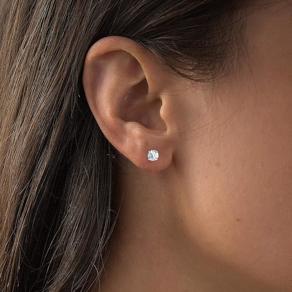Start2Finish 1.50 CTW AGI Certified Lab-Grown Diamond Stud Earrings in 14K Gold with D color VS round brilliant diamonds