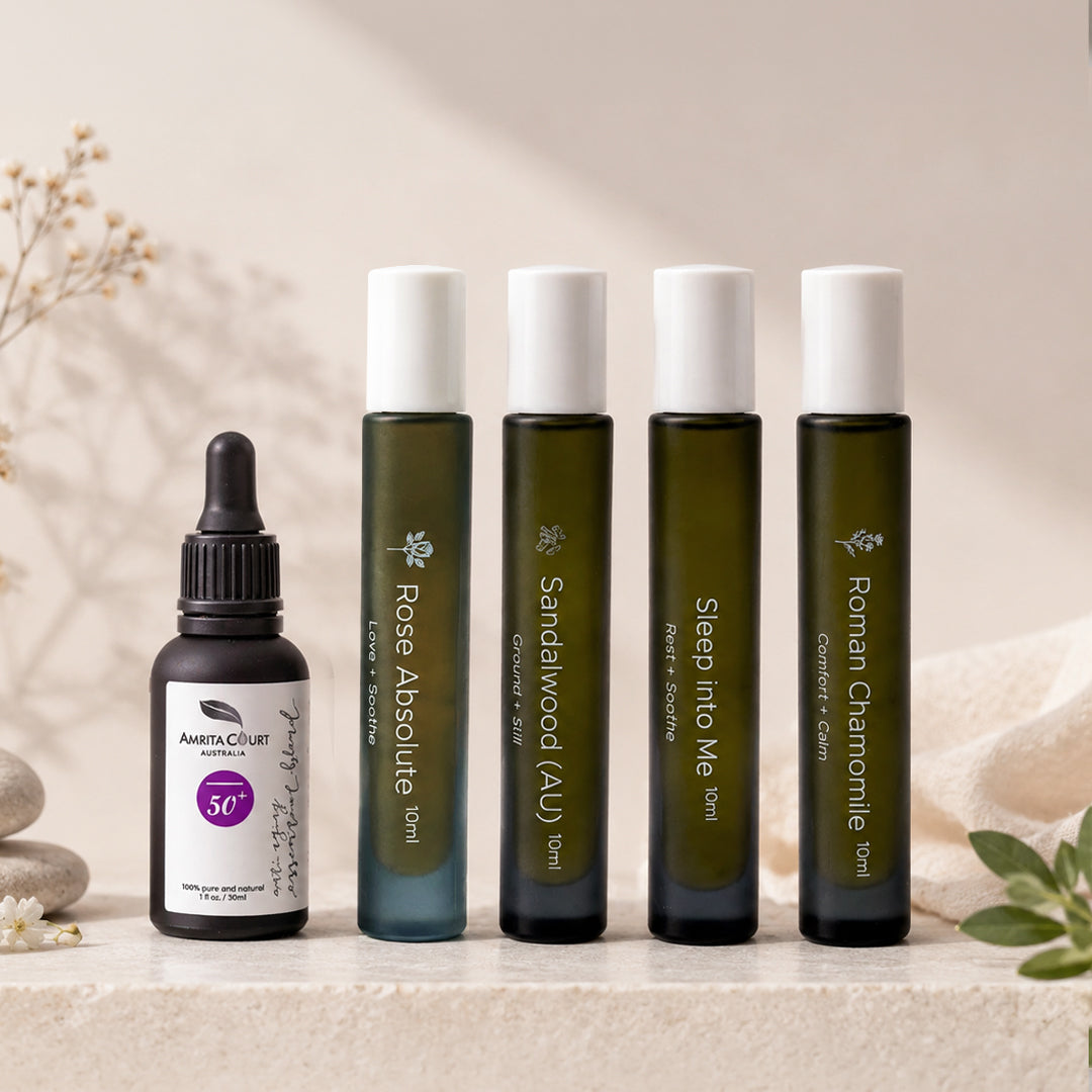Start2Finish Anti-Aging 50+ Restoration and Luminosity System for mature skin, featuring skincare bottles and application tools.