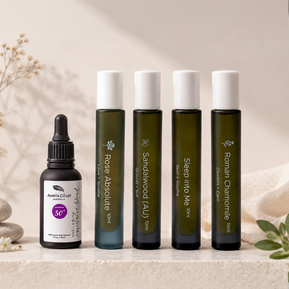 Start2Finish Anti-Aging 50+ Restoration and Luminosity System for mature skin, featuring skincare bottles and application tools.