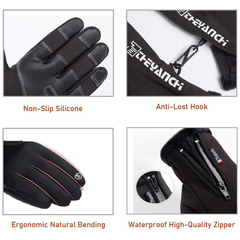 Pink Iolaus winter warm gloves with touchscreen, waterproof, and anti-slip grip for outdoor sports and cold weather protection.