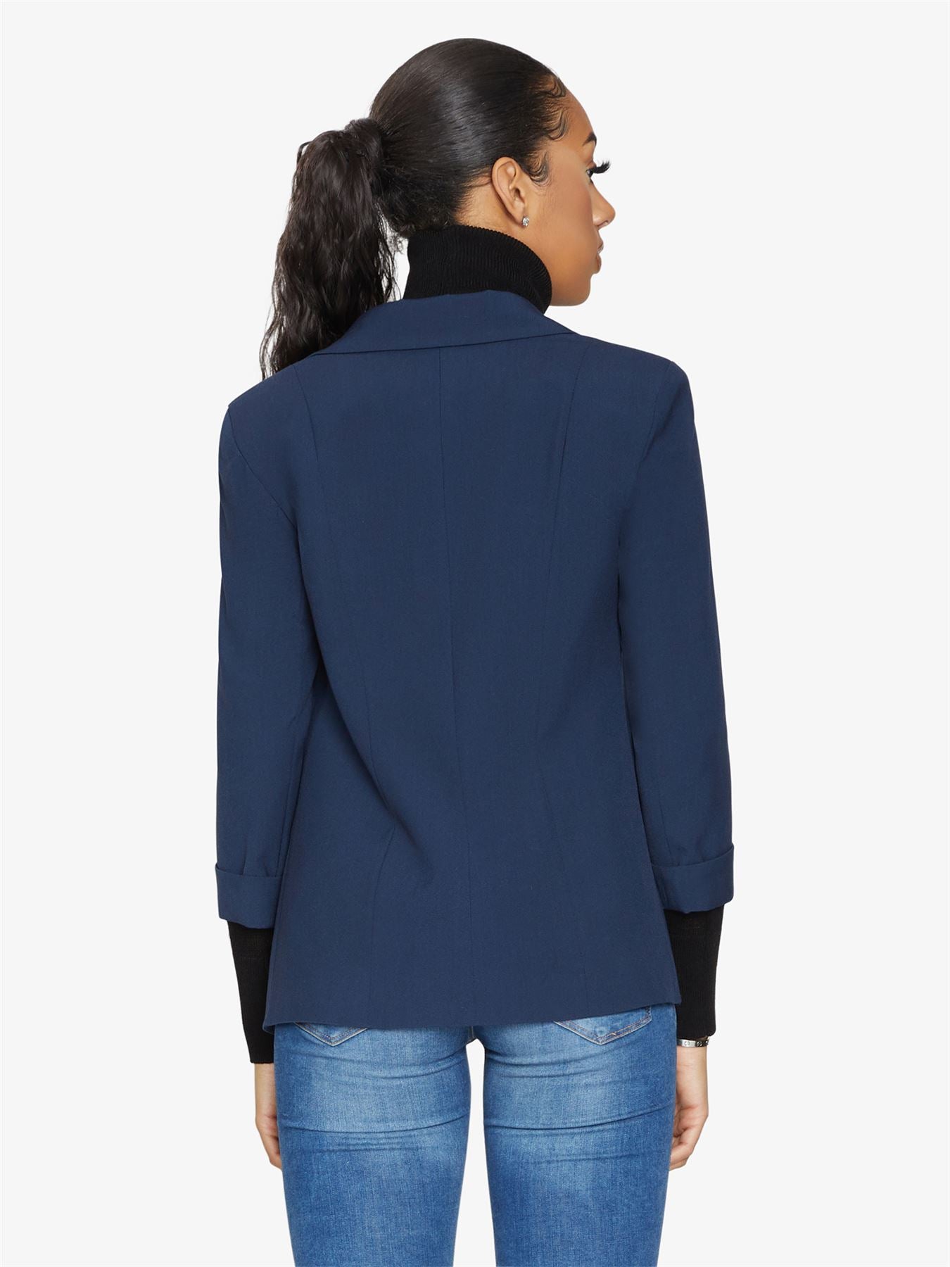 Rose Eleusis Edge To Edge Blazer, stylish tailored jacket with clean lines and structured fit, displayed on a neutral background.