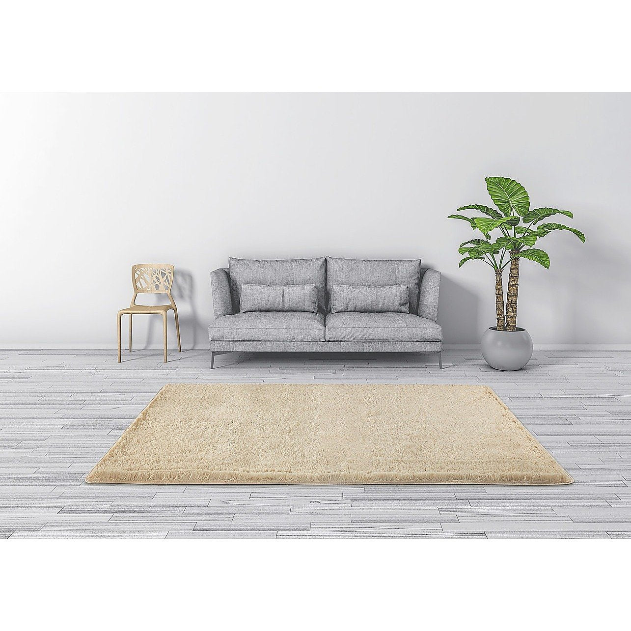 Large Magenta Danae shaggy floor rug in 230x160cm size, soft area carpet for bedroom or living room decor.