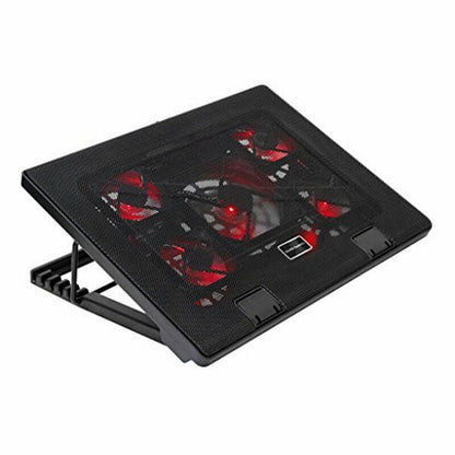 Mars Gaming MNBC2 laptop cooling base with dual USB 2.0 ports, features quiet operation and ergonomic design.