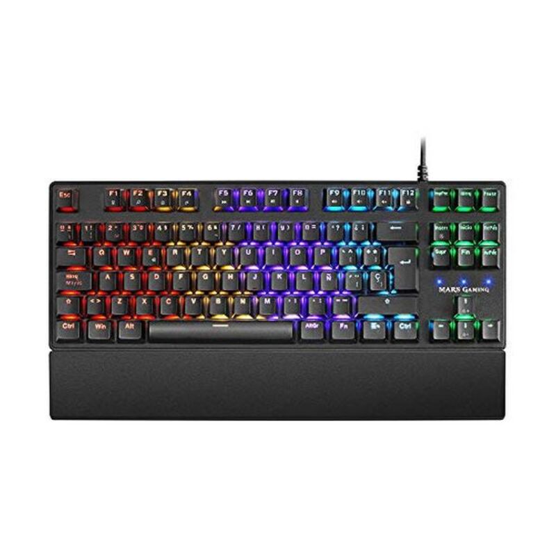 Mars Gaming MKXTKLR gaming keyboard with mechanical keys and RGB backlighting, designed for gamers and electronic enthusiasts.