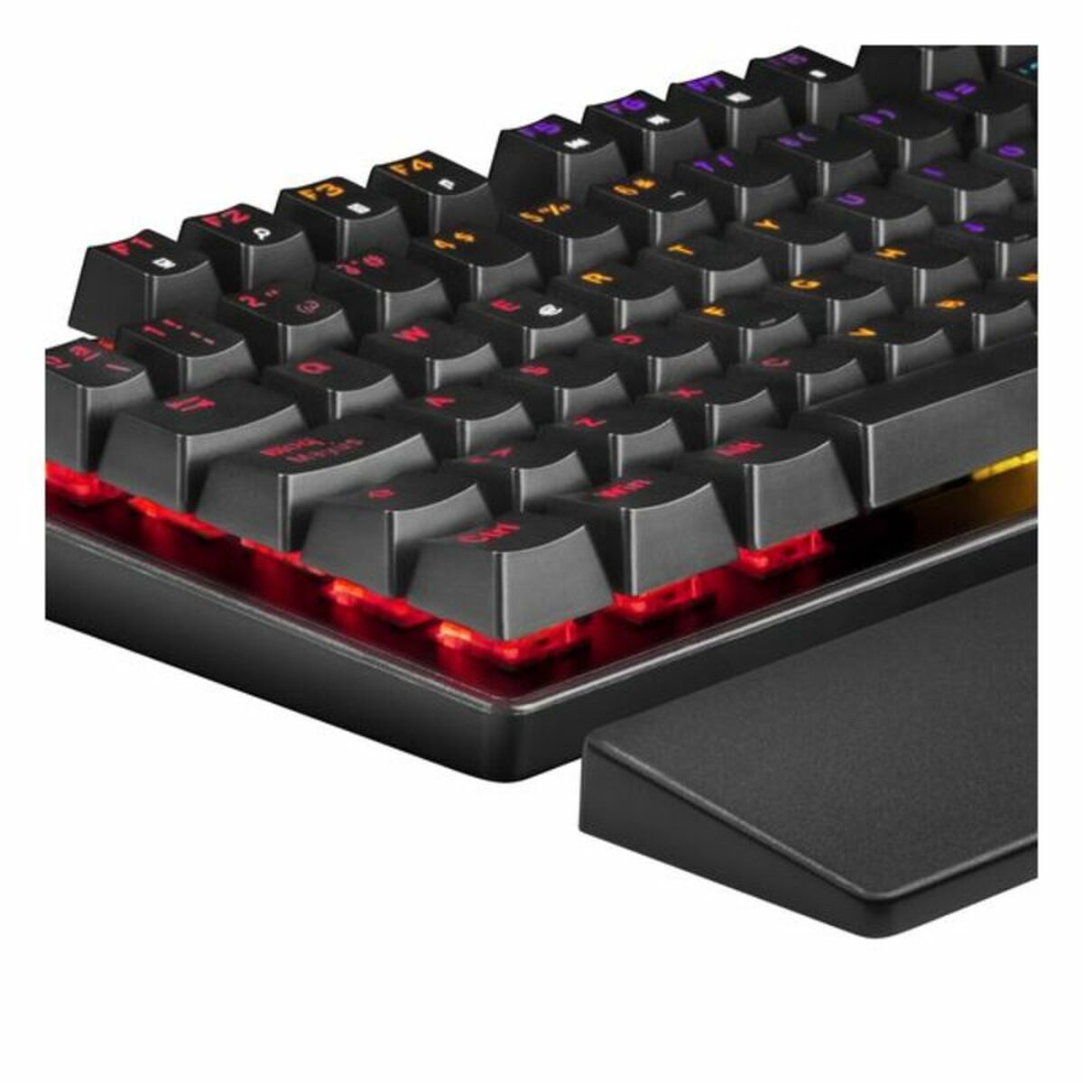 Gaming keyboard from Mars Gaming MKXTKLR with mechanical keys and RGB lighting, shown in a sleek black design.