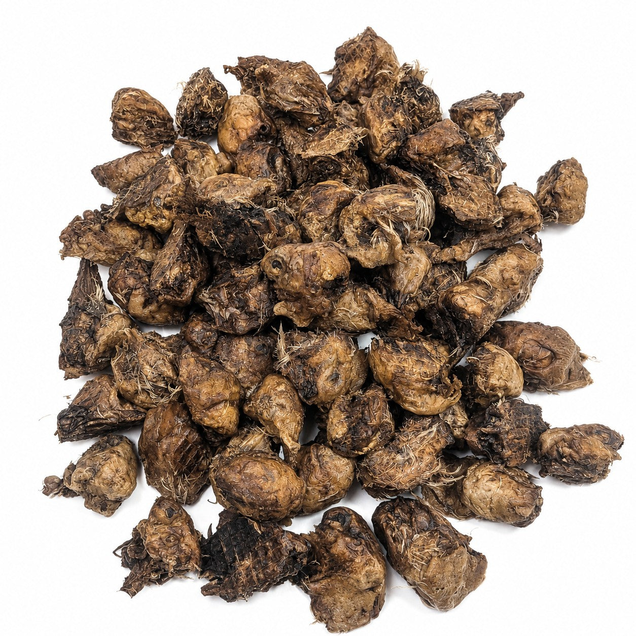 Smoked chicken heads dog treats in a large bucket, natural high-protein pet chews, 80 pieces, Start2Finish pet supplies.