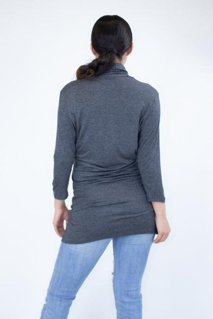 Yellow Hera front warp solid top in soft fabric, featuring a stylish short-sleeve design and a relaxed fit.