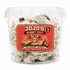 Start2Finish rabbit feet with fur dog treats in a 50-piece bucket, natural single-ingredient chews for dogs.