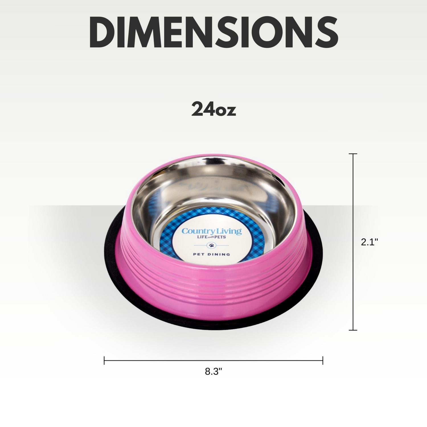 Start2Finish Country Living set of 2 ribbed pink non-slip pet bowls, ideal for cats or small dogs, with textured design.
