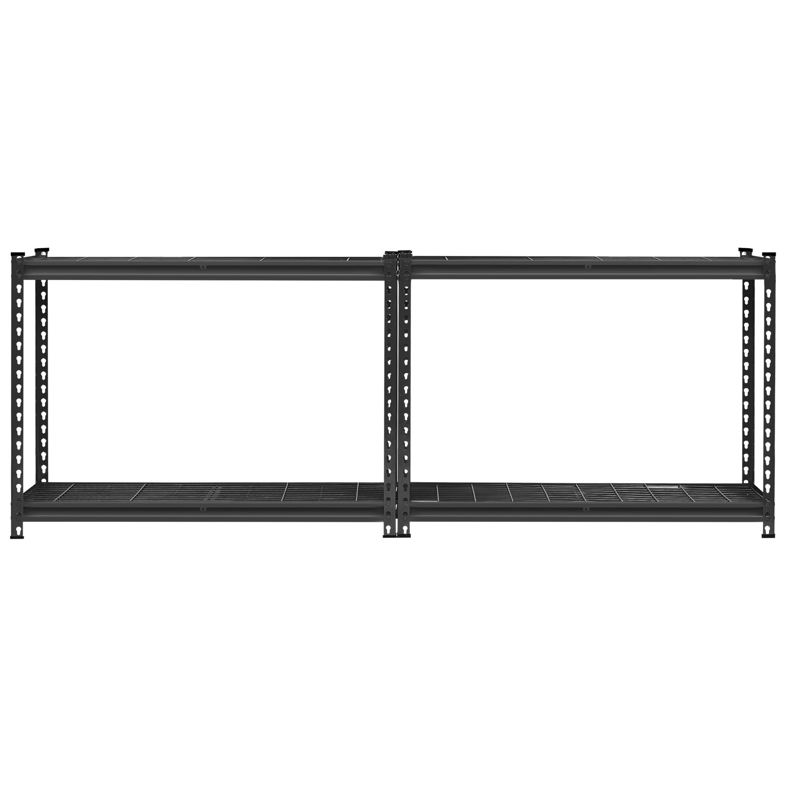 Start2Finish VEVOR 4-tier heavy-duty garage storage shelves in black, 20" D x 40" W x 60" H, sturdy metal industrial shelving unit
