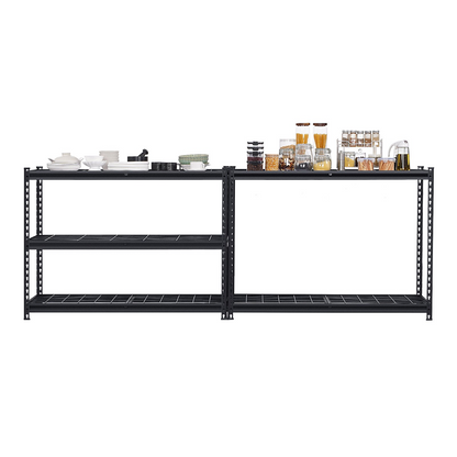Start2Finish VEVOR 5-tier heavy duty garage shelving unit with black metal storage shelves, 20" D x 48" W x 72" H for industrial use