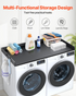 Start2Finish VEVOR washer dryer countertop with splicing panels, black wooden laundry top with non-slip pads for laundry room.