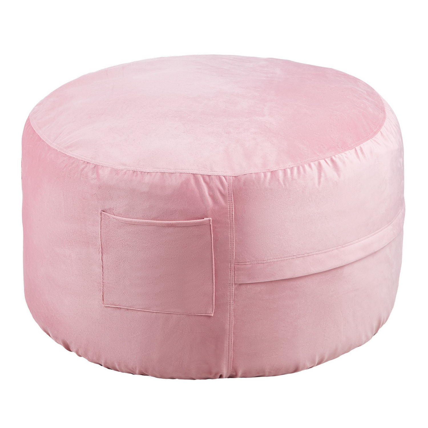 Start2Finish VEVOR pink 3-foot round bean bag chair with washable cover and memory foam filling, ideal for bedroom or playroom.