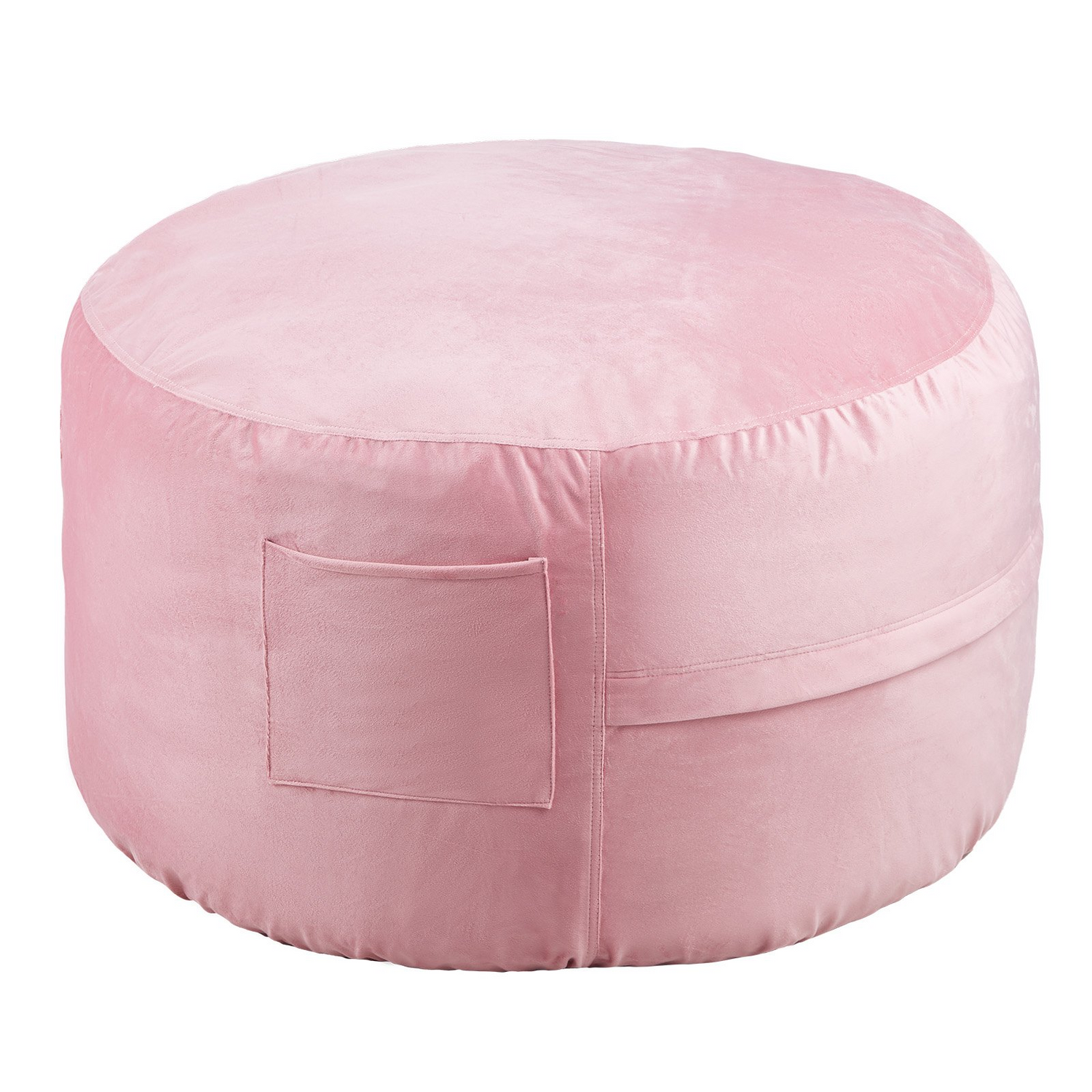 Start2Finish pink 3-foot round bean bag chair with removable washable cover, filled with memory foam and Dutch velvet fabric.