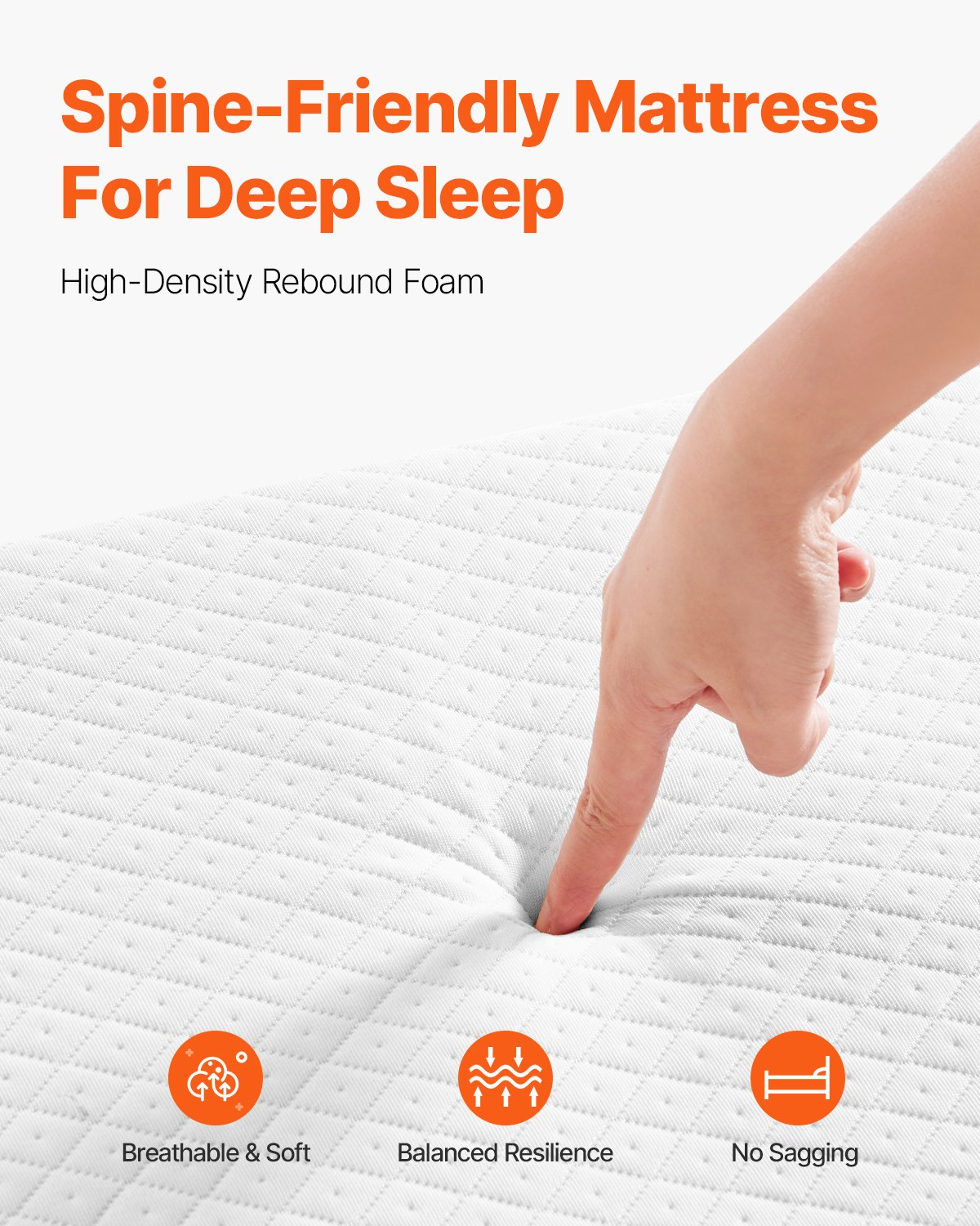 Start2Finish VEVOR rollaway bed with 38x75 inch folding metal frame and 5-inch memory foam mattress, suitable for adults and guests.