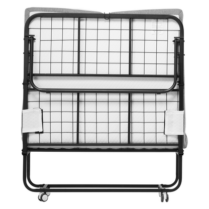 Start2Finish VEVOR rollaway bed with 38x75 inch foldable metal frame and 5-inch memory foam mattress, portable twin size for adults and guests.