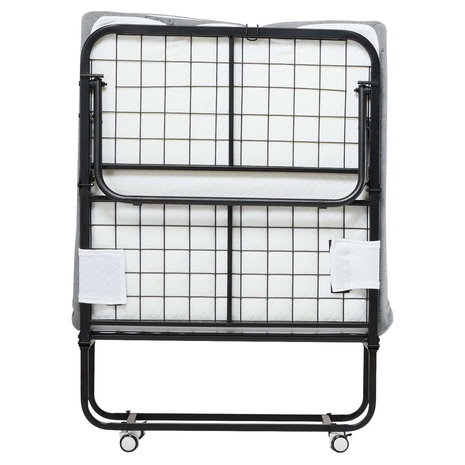 Start2Finish VEVOR twin foldable rollaway bed with metal frame and memory foam mattress, ideal for guests or portable sleeping solutions.