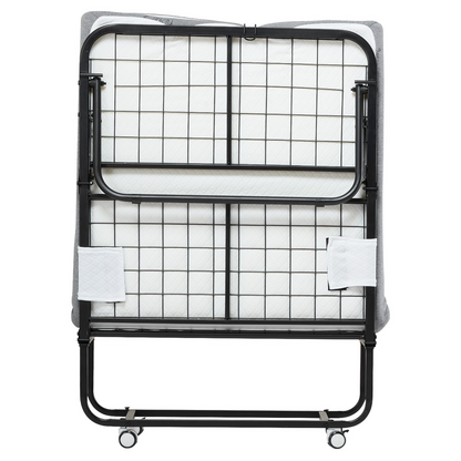 Start2Finish VEVOR twin foldable rollaway bed with metal frame and memory foam mattress, ideal for guests or portable sleeping solutions.