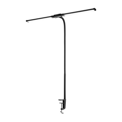 Start2Finish VEVOR LED desk lamp with clamp, double head, adjustable gooseneck, 50 lighting modes, ideal for home office and study.