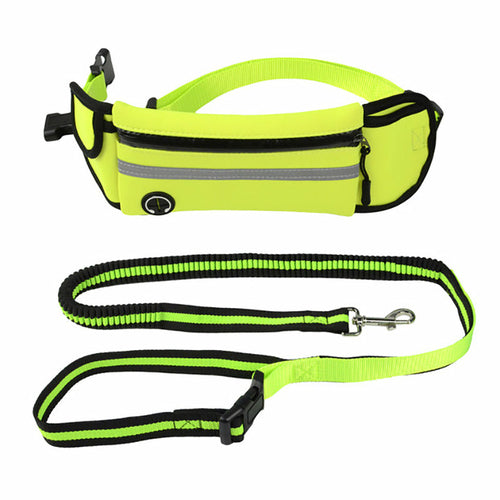 Maroon Asteria pet waist bag with reflective waterproof sports traction rope leash for walking and outdoor activities.
