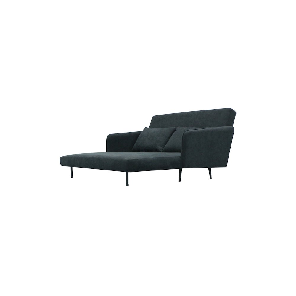 Black fabric Lawson 61-inch convertible loveseat sleeper with pillows, featuring a modern design and plush cushioning.