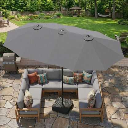 15Foot Rectangular Outdoor Patio Umbrella With Crank