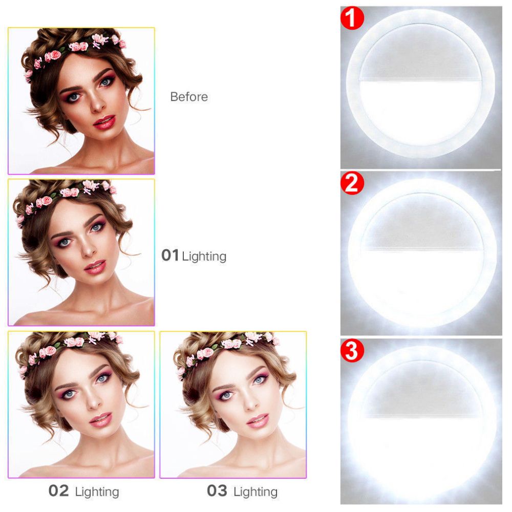 Yellow Pandora portable selfie ring clip-on for mobile phones, compact mobile and laptop accessory with adjustable lighting.