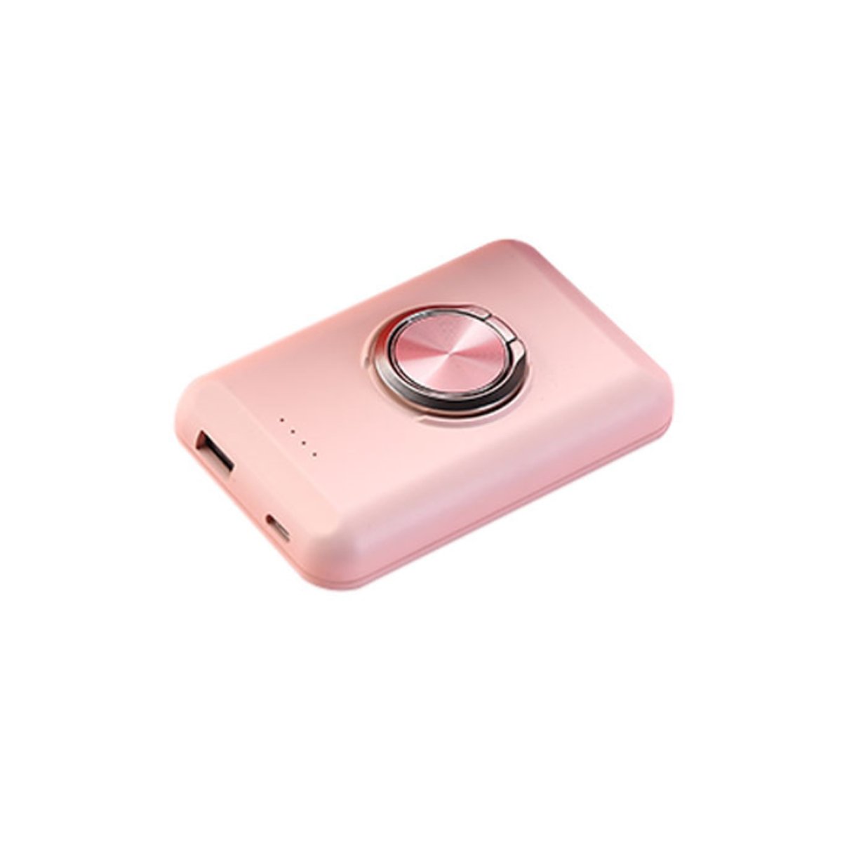 Salmon Lucky wireless magnetic charger and power bank for iPhone 12 with sleek black design and magnetic attachment.