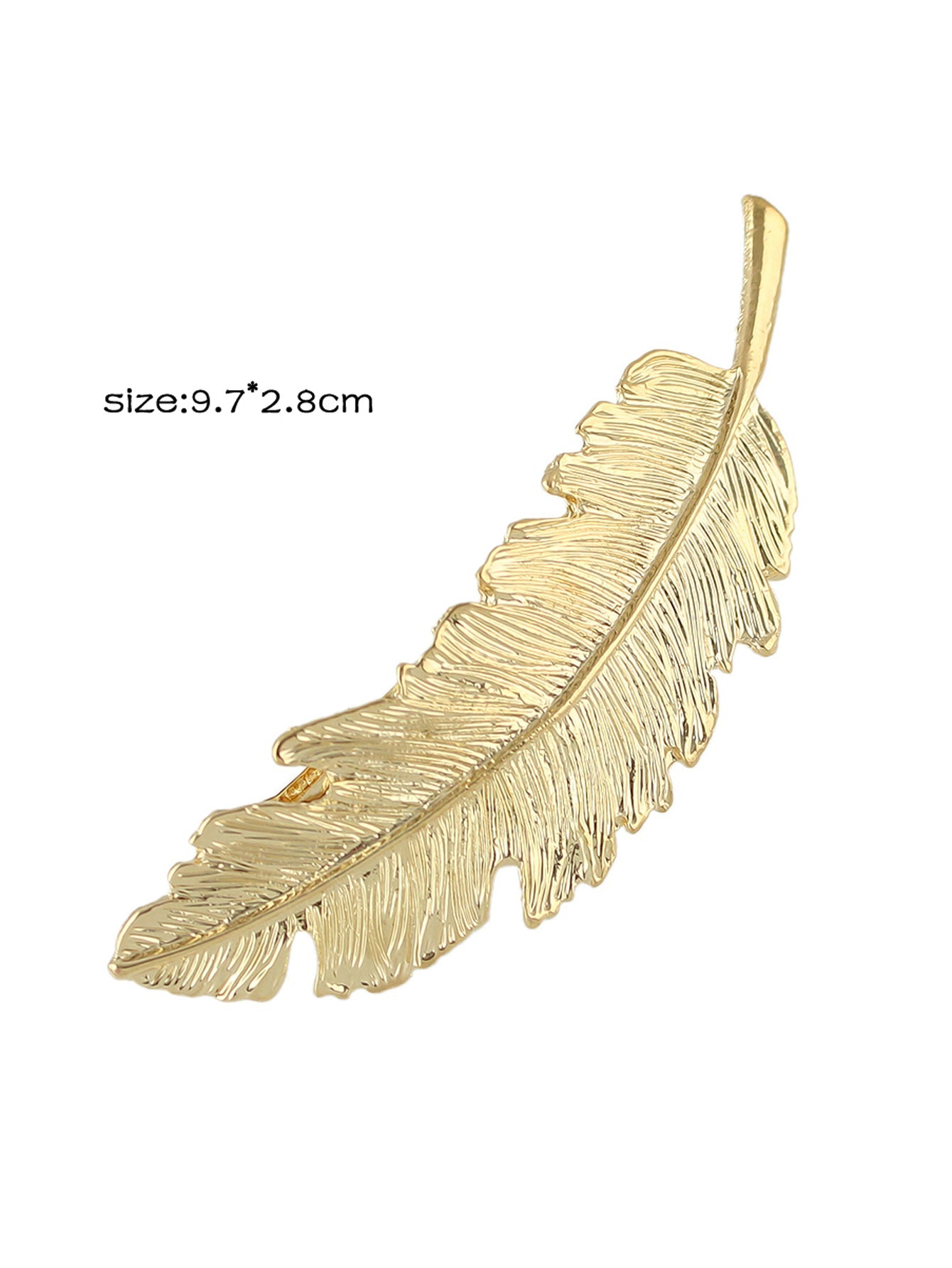 Gold and silver feather metal hair clips by White Demeter, stylish jewelry hair accessories for elegant hair styling.