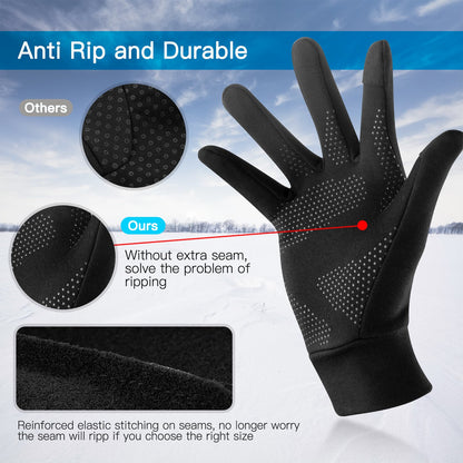 Indigo Eurybia lightweight running gloves in black with breathable fabric and stretch fit for outdoor sports activities.