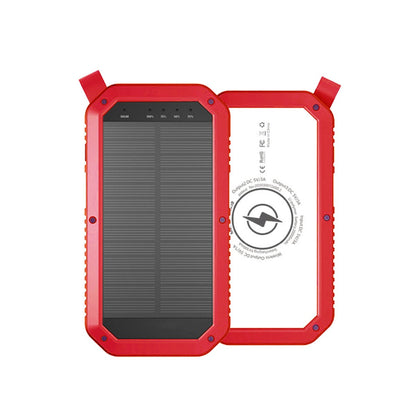 Salmon Lucky Sun Chaser Mini solar-powered wireless phone charger with 10,000mAh capacity and compact tech accessories design.