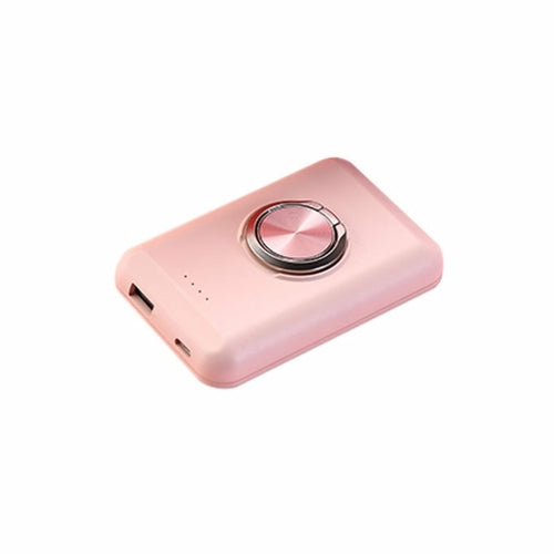 Salmon Lucky wireless magnetic charger and power bank for iPhone 12, compact tech accessory with magnetic attachment and charging port.