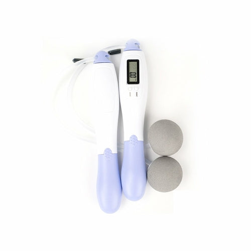 Salmon Lucky electronic jump rope for full body home gym workouts, showing the digital display and sleek design.