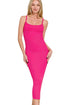 Ribbed Jade Icarus Zenana Bodycon Midi Dress in automotive style, featuring a sleek, fitted design with detailed ribbed fabric.