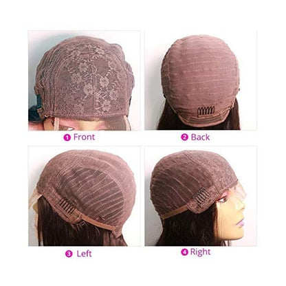 Natural color 4x4 lace closure wig with body wave human hair, high density, by Pear Daisy for versatile styling.