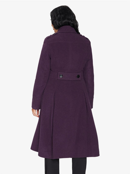 Rose Eleusis A-Line double-breasted coat, stylish jacket with a classic design and tailored fit, perfect for cold weather.