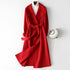 Korean wool coat for women by Carmine Juneberry, elegant autumn and winter jacket with a tailored fit and warm fabric.
