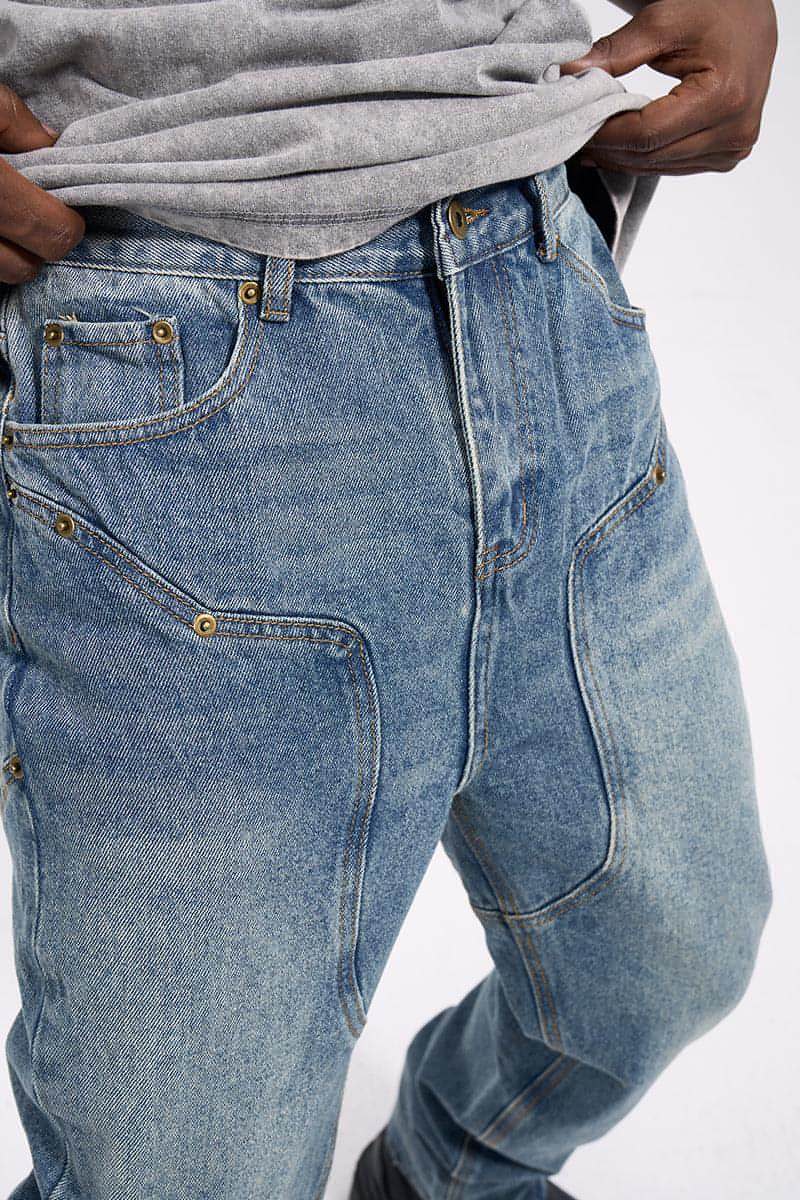 Carmine Juneberry DenimDare™ Western Vintage Jeans for men, showcasing distressed denim pants with classic western styling.