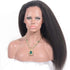 Kinky straight 13x6 transparent lace frontal Brazilian human hair wig by Cerise Alfie with natural hair texture and lace front detail