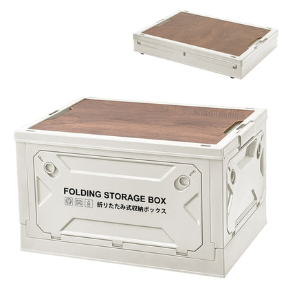 Pear Daisy folding storage bin for camping, collapsible and stackable organizer box, ideal for home and outdoor use.