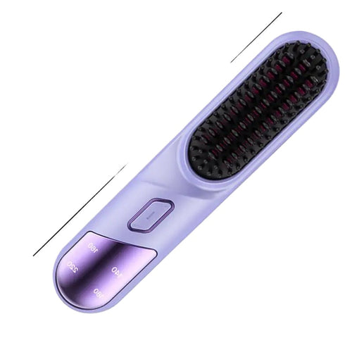 Maroon Asteria hair straightening brush with fast heating, negative ion technology, designed for smooth, sleek hair.