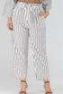 Pear Daisy striped paperbag waist cropped pants, stylish casual pants with a high waist and relaxed fit, ideal for home and garden wear.