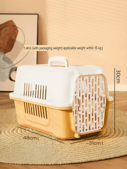 Pear Daisy portable pet carrier suitable for home and garden use, with a sturdy design and mesh ventilation for pets.