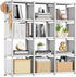 White 12-cube storage book shelf by Peach Maple, a versatile furniture organizer for closets and living spaces.