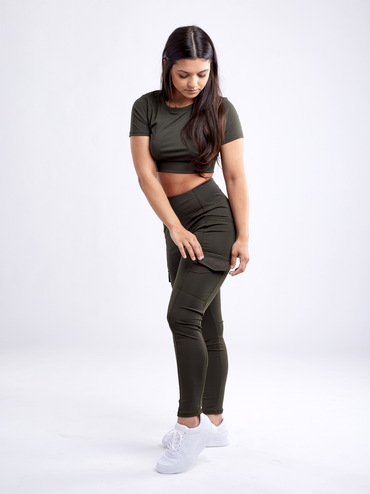 Sky Iapetus JupiterGear short-sleeve crop top, activewear in black with fitted design and logo detail on the front.