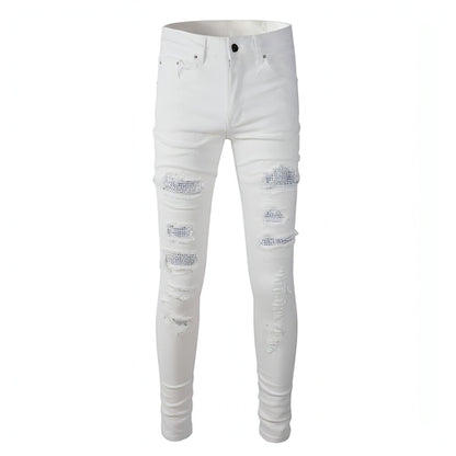 Carmine Juneberry DenimDare™ street ripped stretch slim jeans for women, showcasing distressed denim with a slim fit and stylish design.