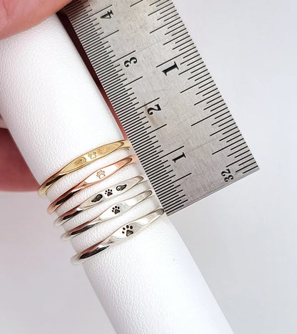 Delicate Tiny Name Ring from Pink Lucky, minimalist jewelry with a thin band and personalized engraved name.