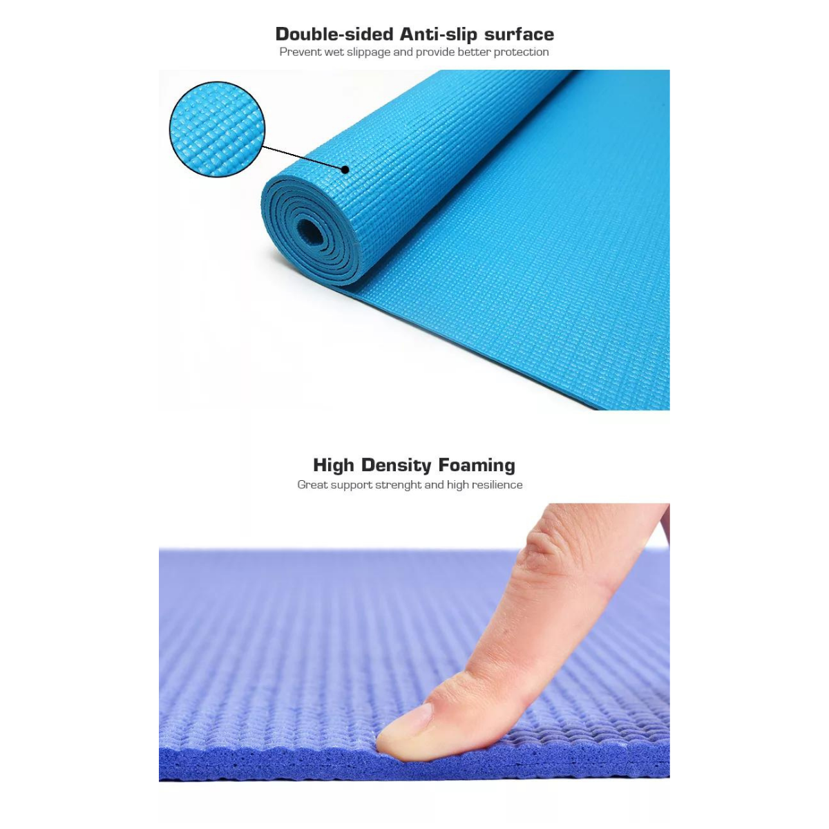 Black Lavender JupiterGear performance yoga mat with carrying straps, textured surface, and cushioned support for yoga practice.