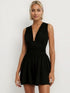 Taupe Oliver MUNSIEUR ruched plunge romper, sleeveless jumpsuit for women with fitted design and stylish details.